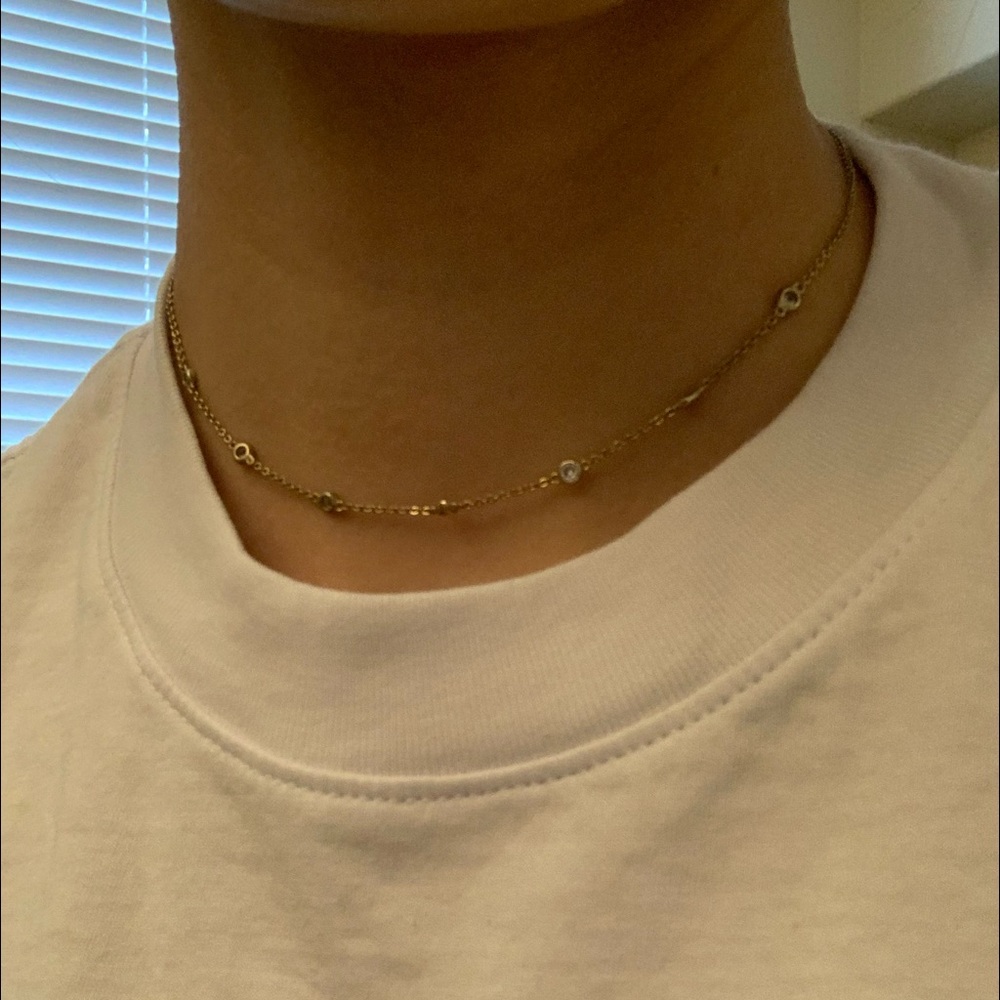 Sparkly gold chain 14 inch necklace